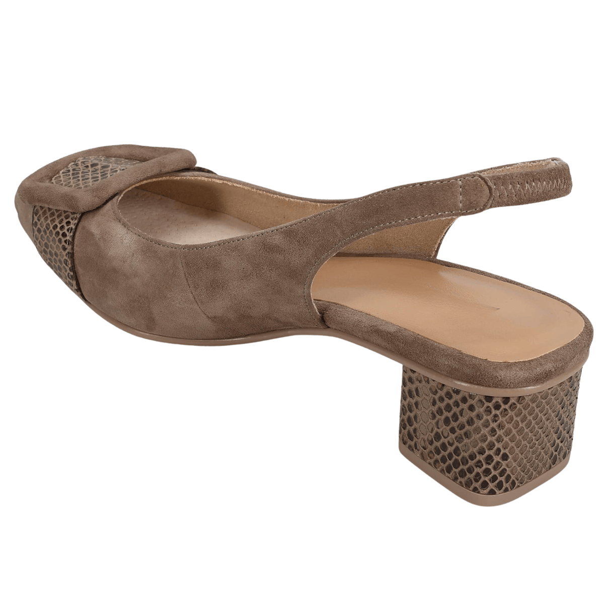 Priori Tequila Slingback Pump, taupe suede – view 10
