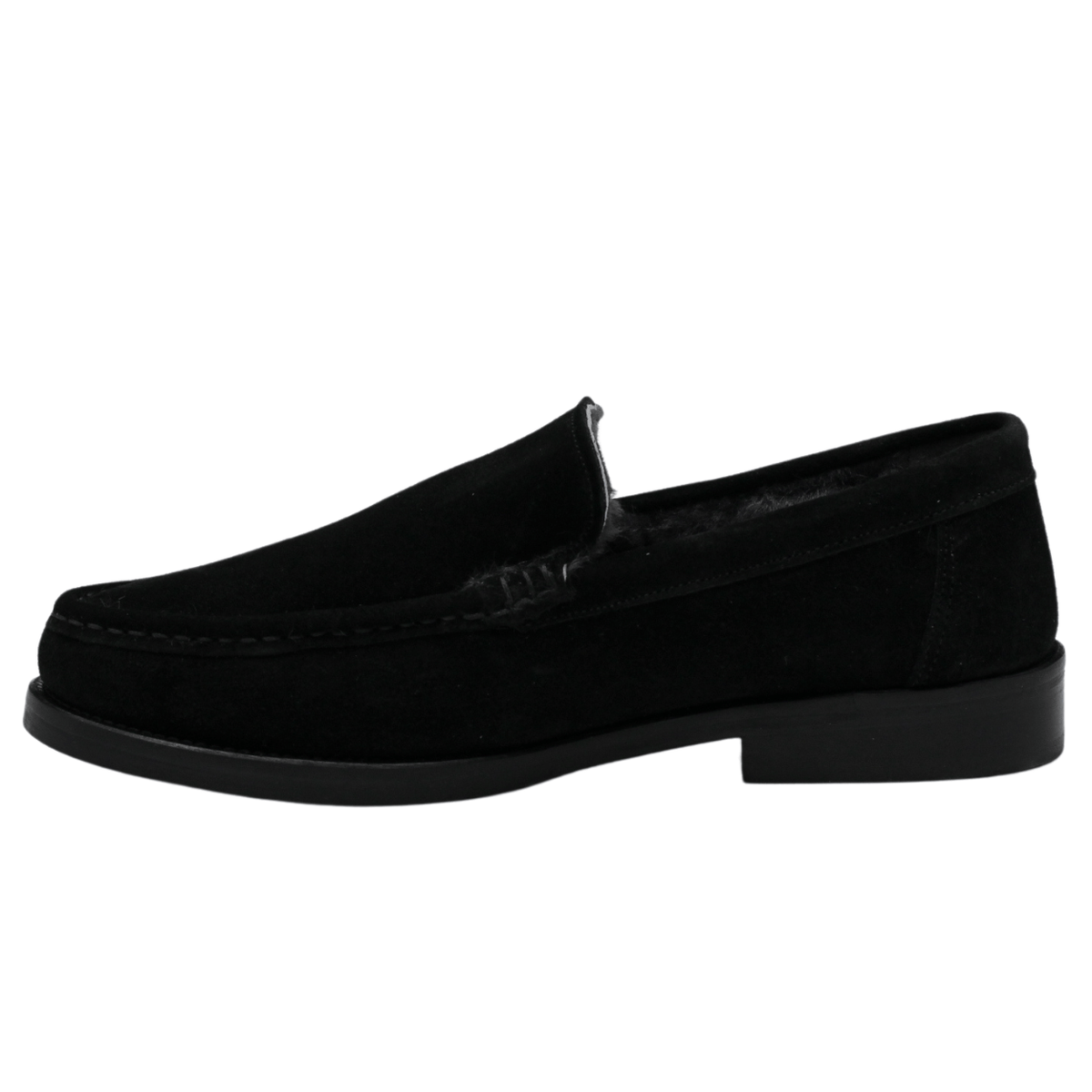Letizia Ferrari OX03 Shearling Loafer, black suede – view 3