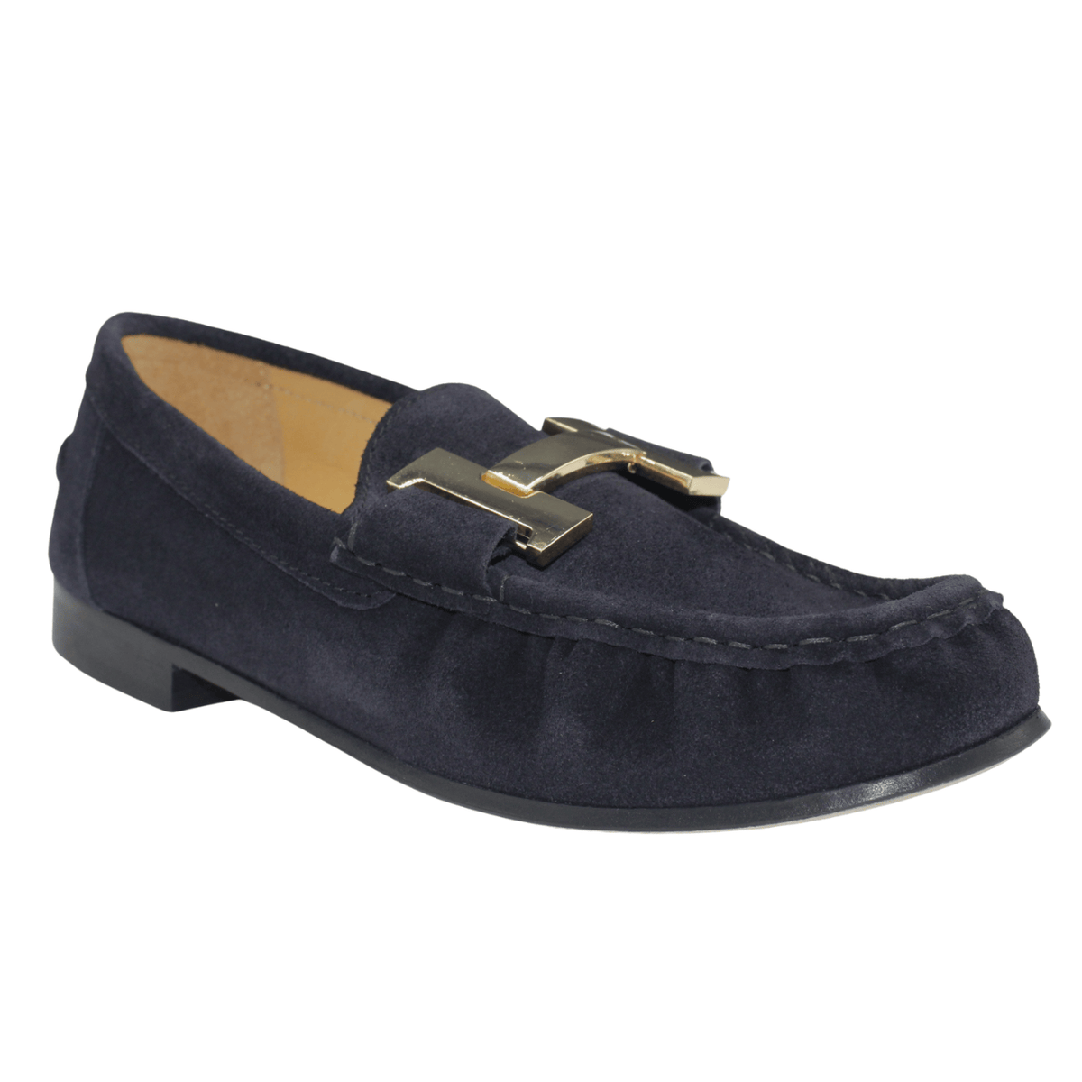 Vittoria Mengoni Ginger Suede Loafer, navy suede – view 12