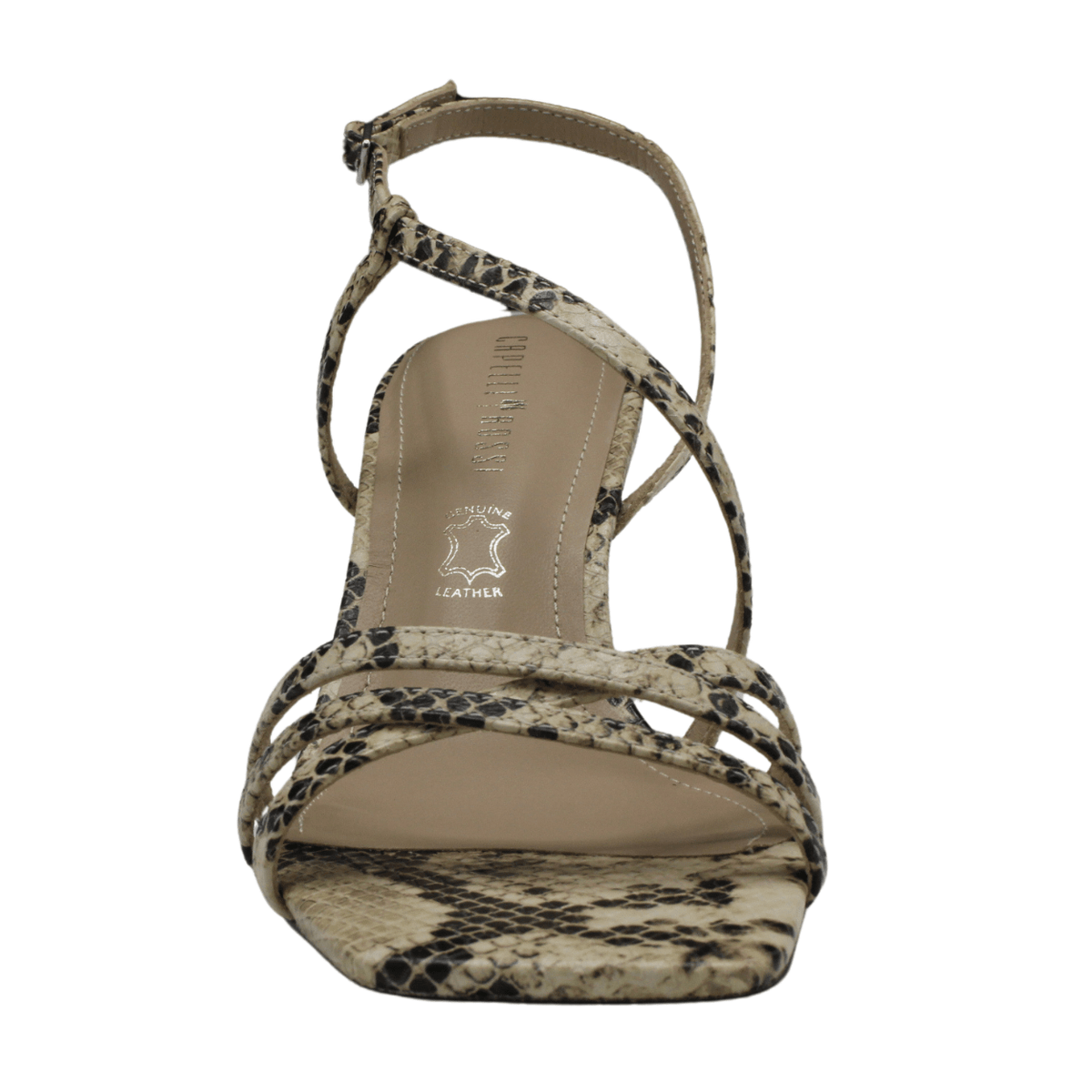 Axel Justine Heeled Sandal, Snake – view 3