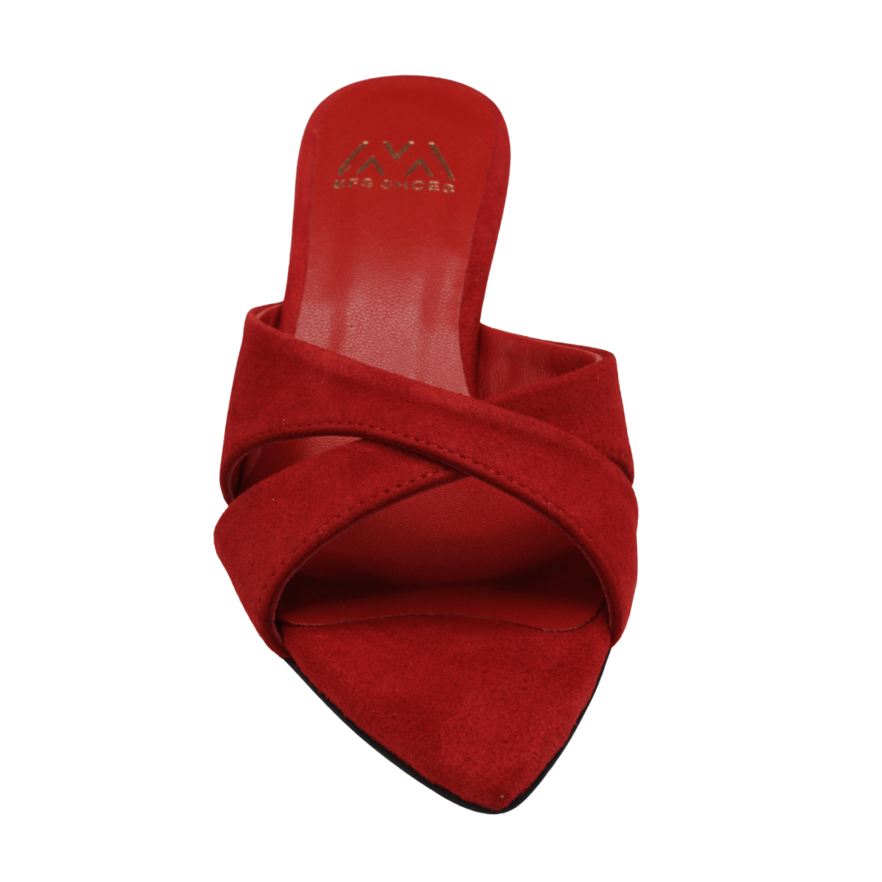 fire red suede