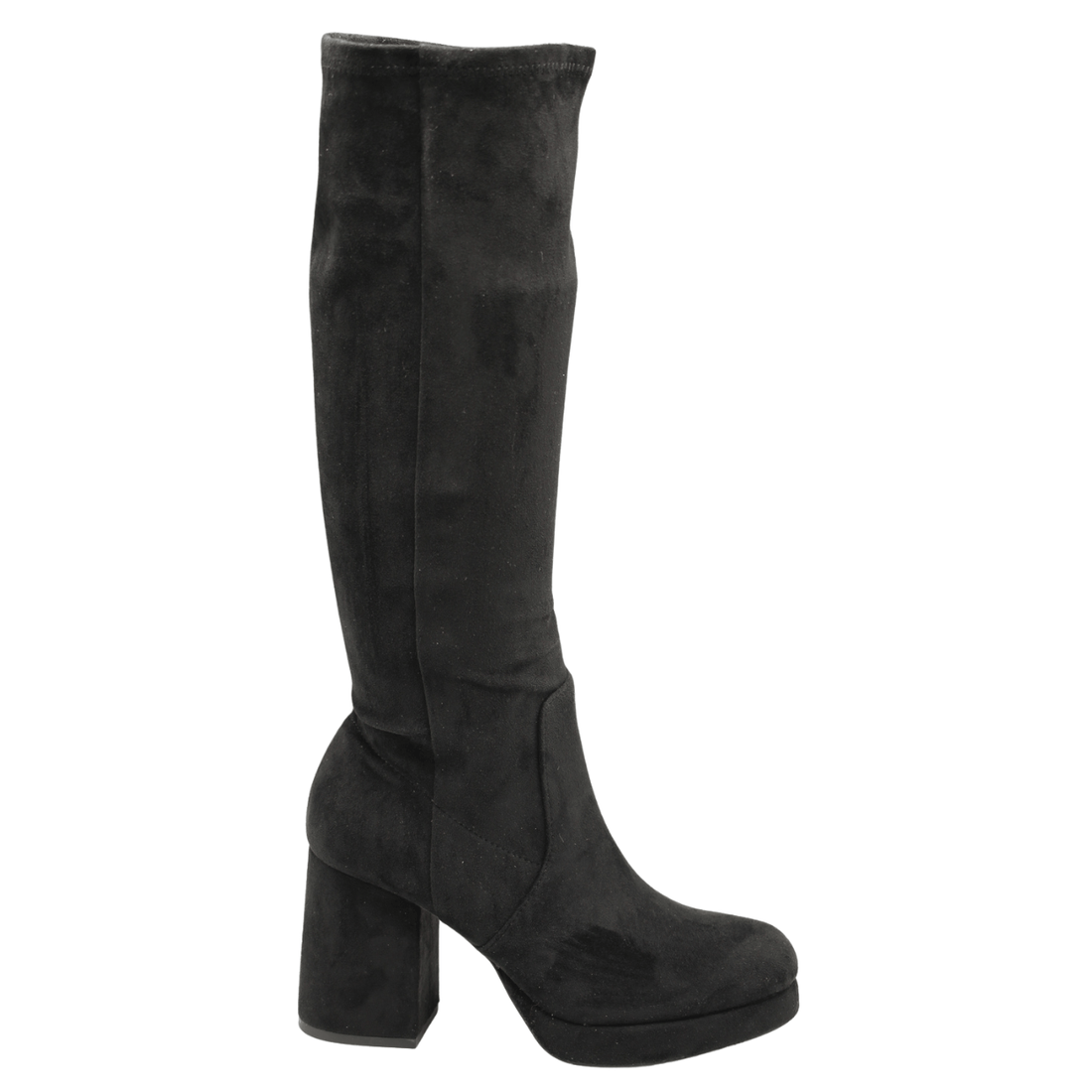 Silent D Georgia Heeled Boot, Black Suede