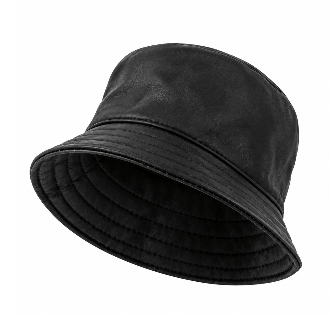 Mitchie's Matchings Leather Bucket Hat, black