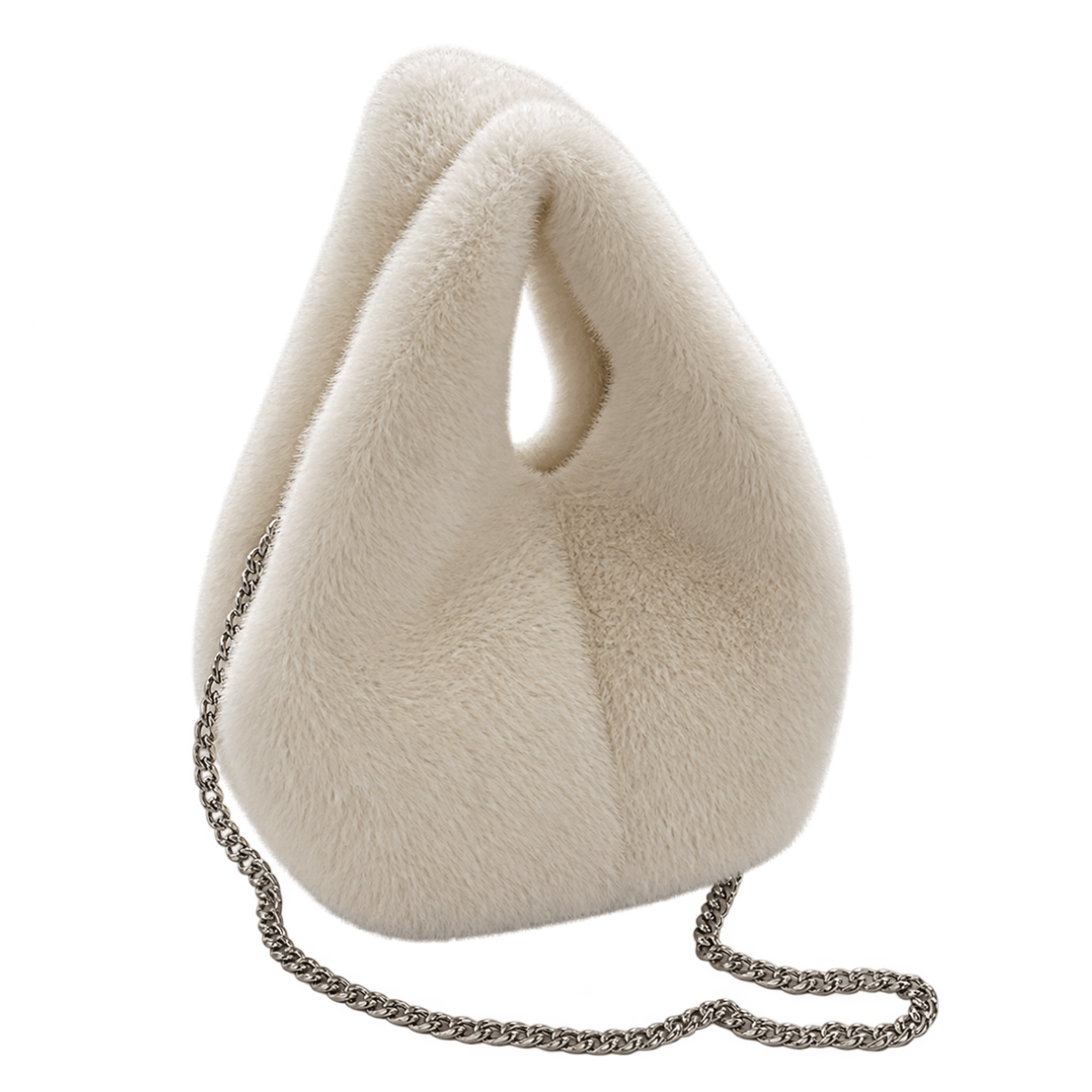 Accity Faux Fur Rabbit Handle Bag, white – view 2