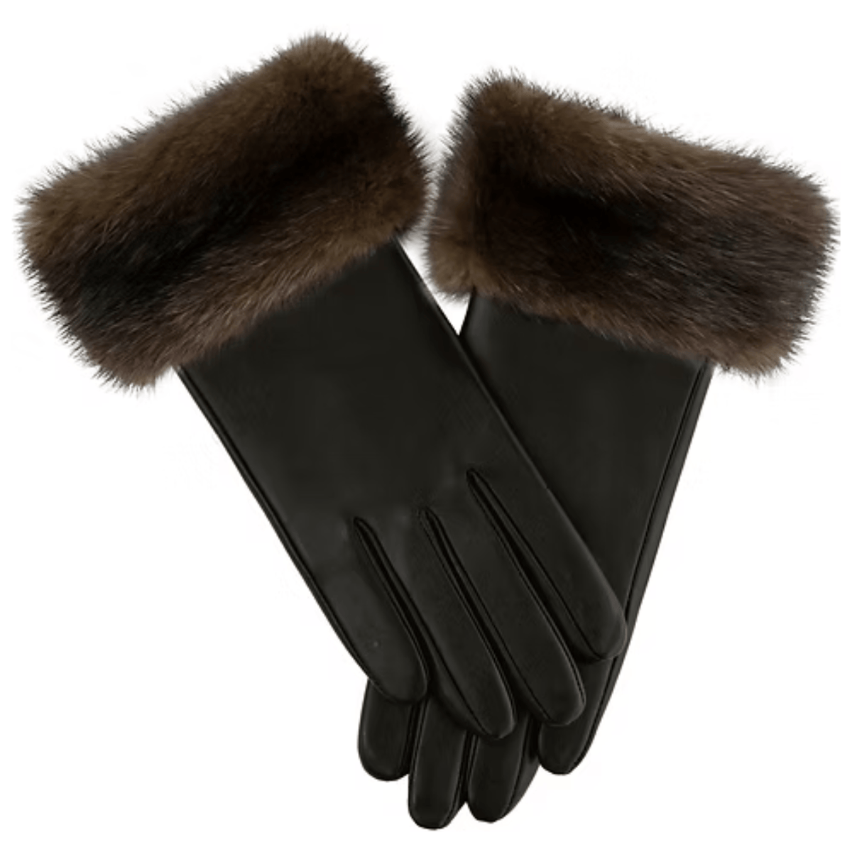 Mitchie's Matchings Mink Leather Gloves, brown/mahogany – view 2