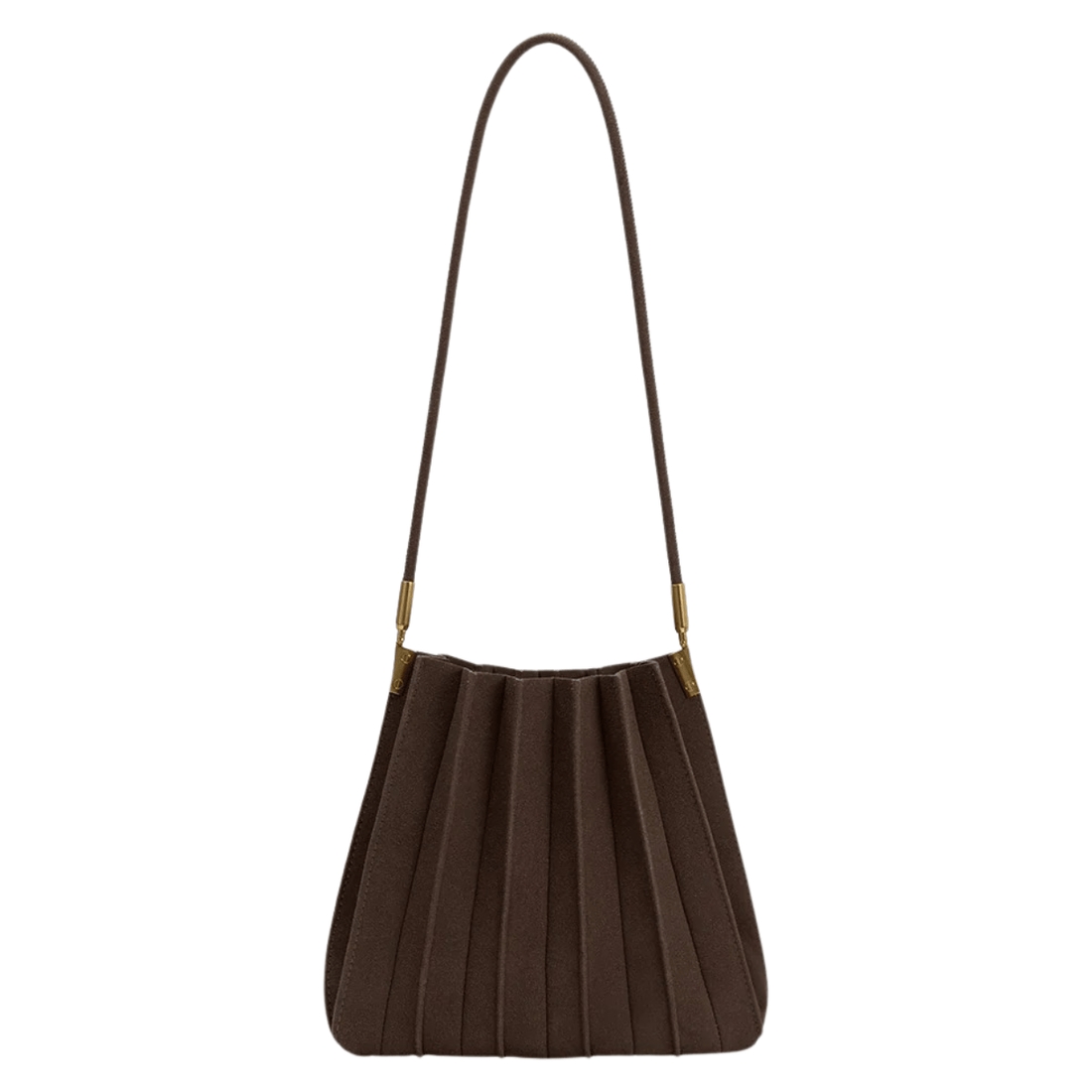 Melie Bianco Carrie Shoulder Bag, chocolate suede
