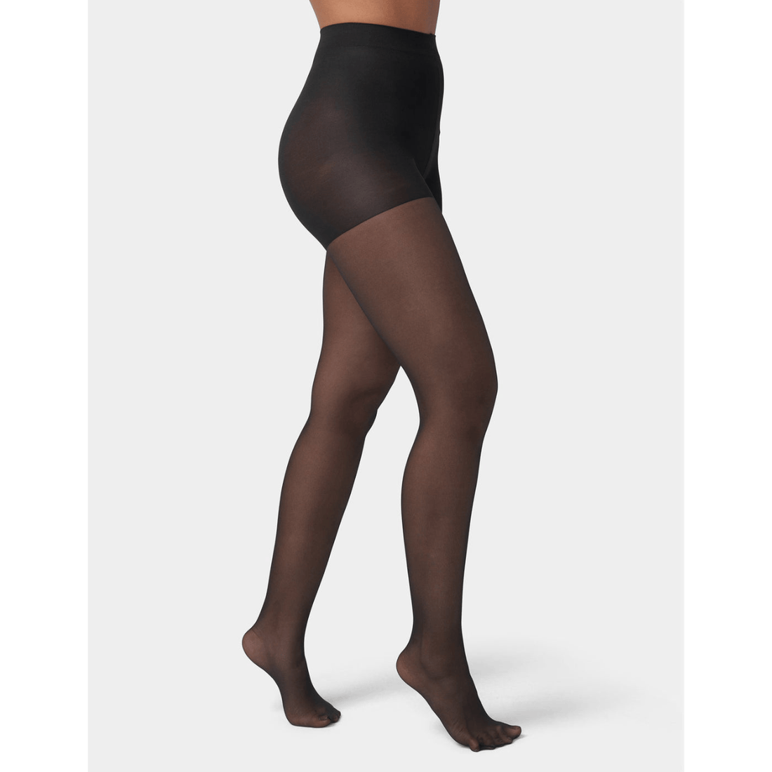Hue So Silky Sheer Control Top Tights, Black
