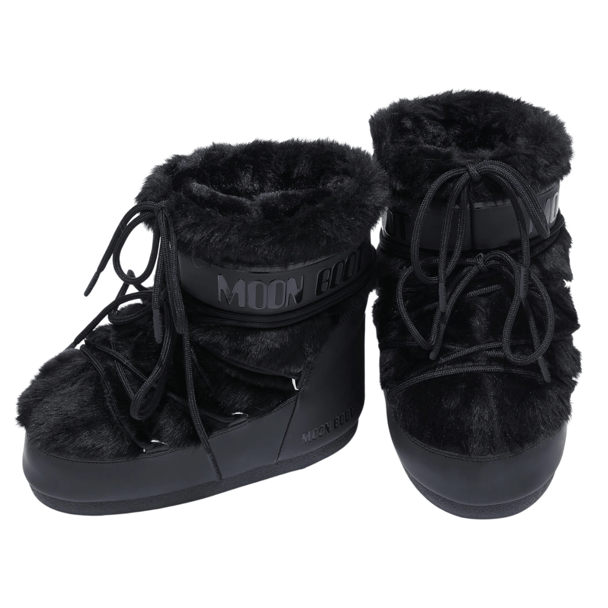 Moon Boot Icon Low Faux Fur Boot, black – view 3