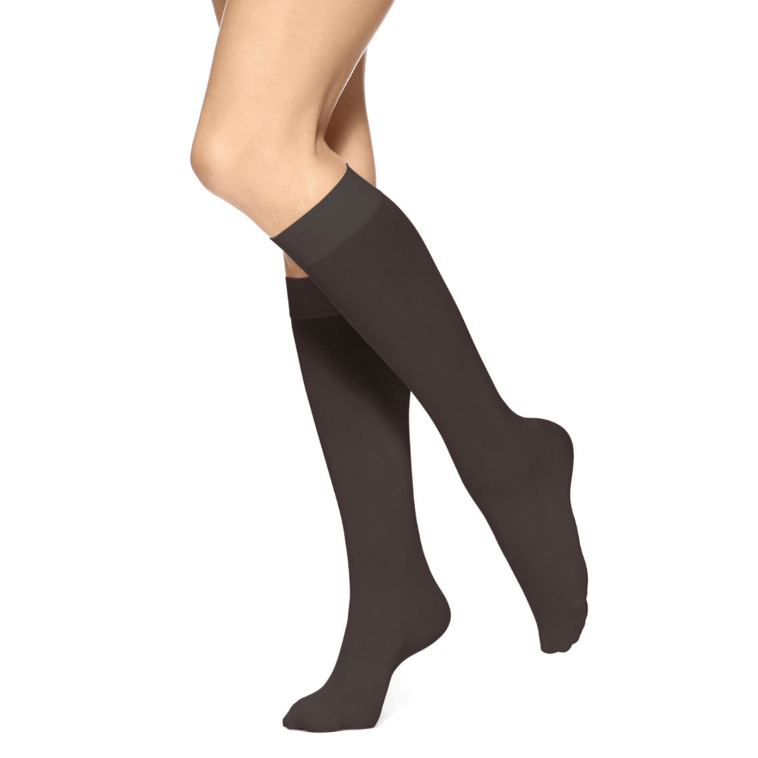 Hue Soft Opaque Knee High Socks, Espresso – alternate view