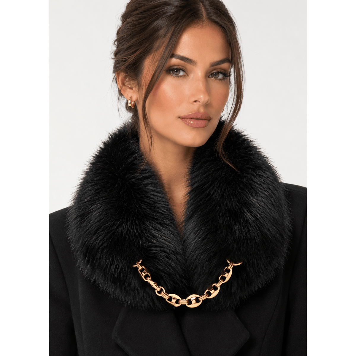 Mitchie's Matchings Fox Collar with Gold Chain, black gold – view 2