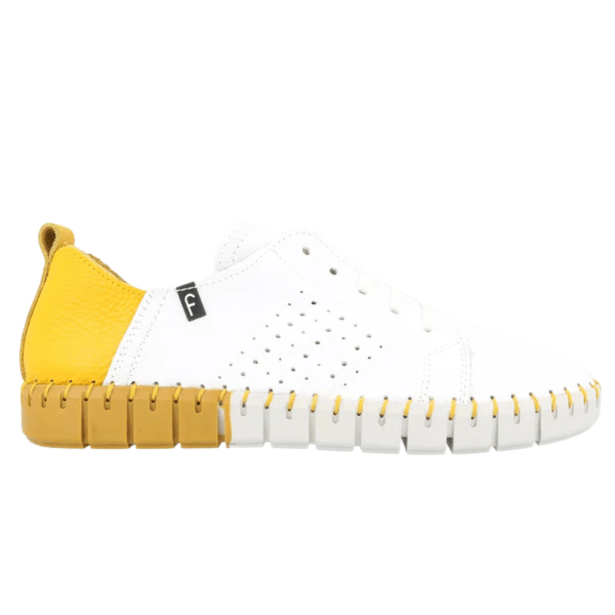 Fabiolas Sadie Sneaker, White/Yellow – view 4
