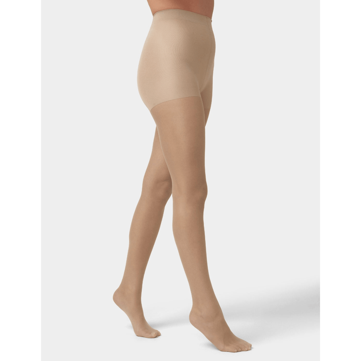 Hue So Silky Sheer Control Top Tights, tan – view 2