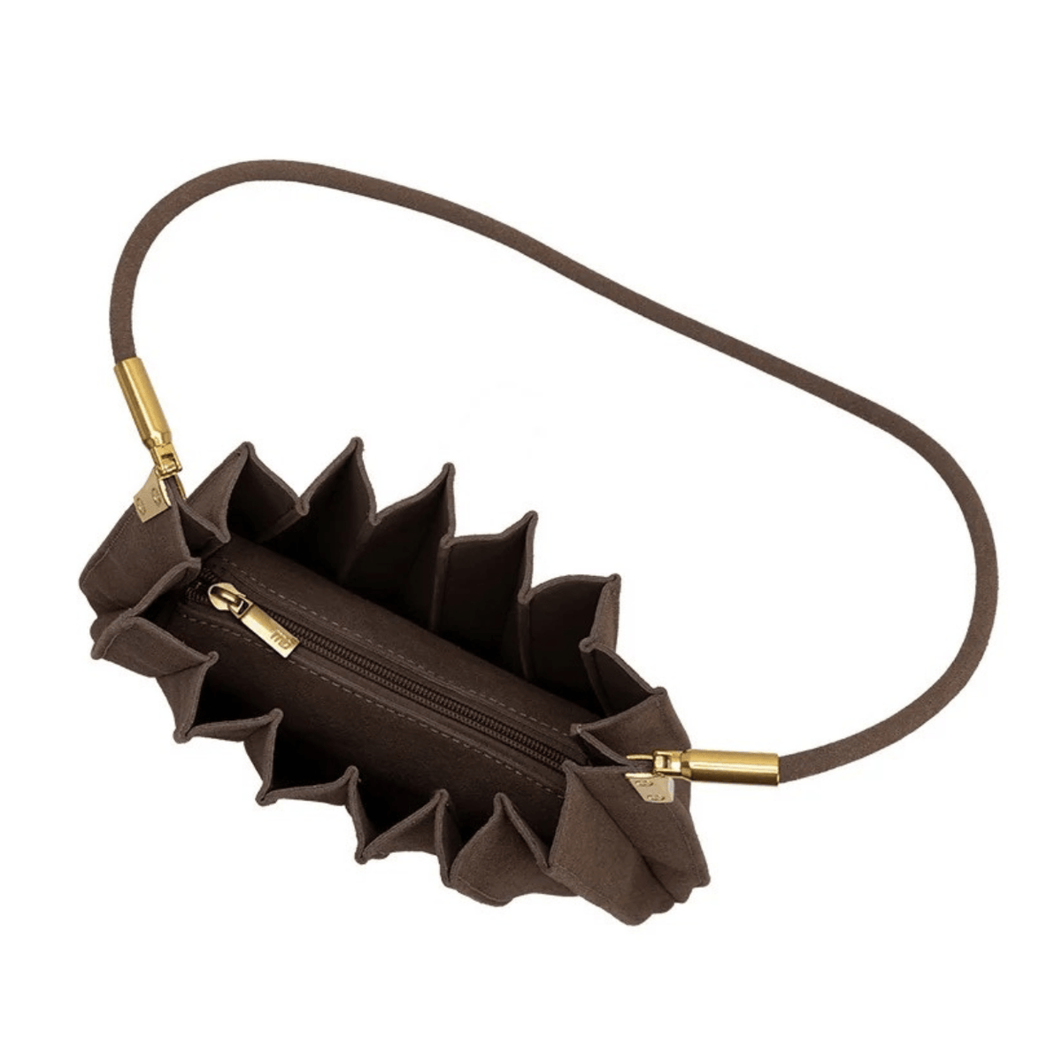 Melie Bianco Carrie Shoulder Bag, chocolate suede – view 5