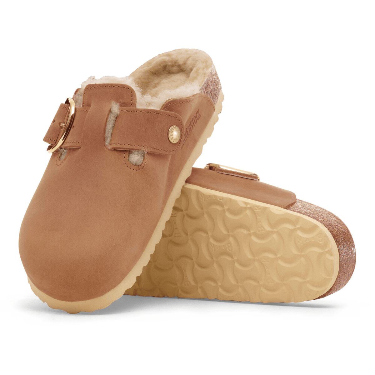 Birkenstock Boston Big Buckle Shearling, cognac – view 4