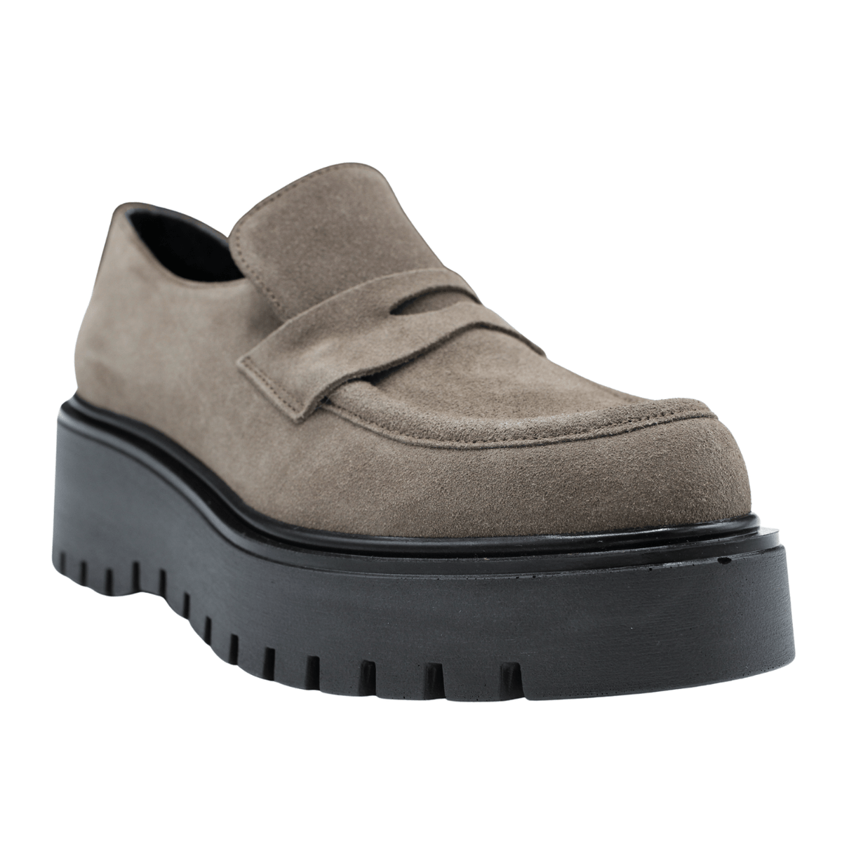 Corso Roma 4405-1 Platform Loafer, taupe suede – view 4