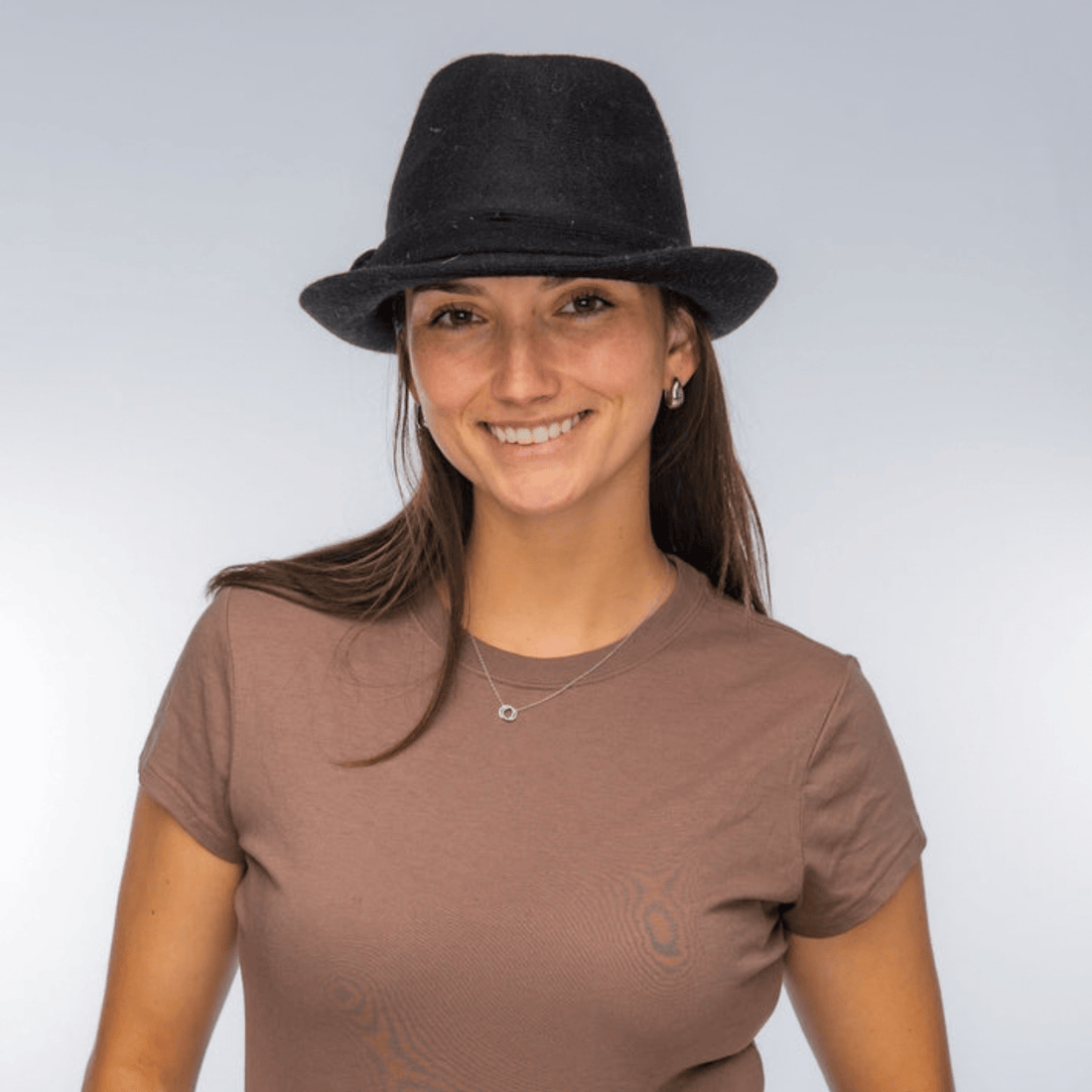 Shihreen Wool Small Fedora, Black – alternate view
