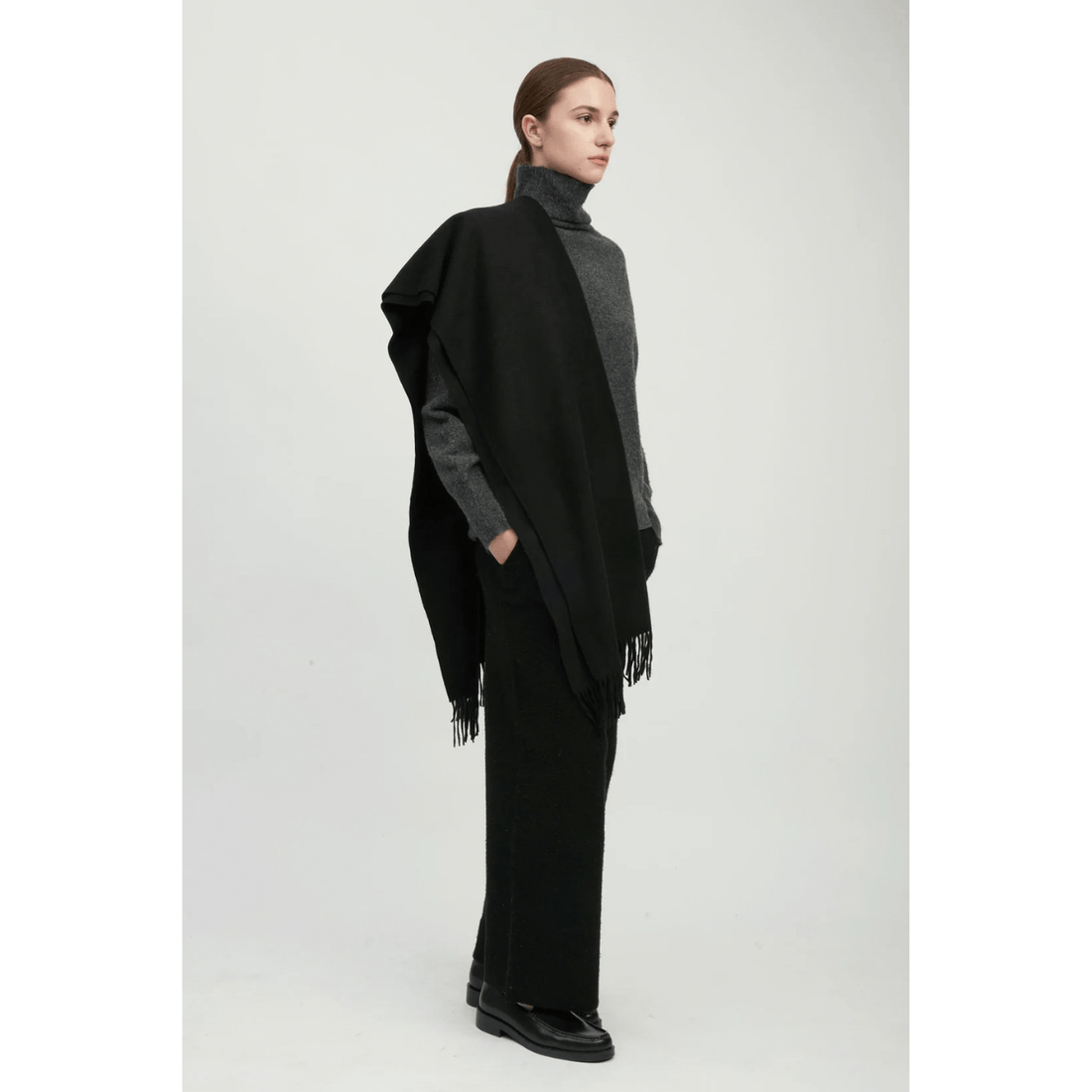 Shihreen Mongol Soft Scarf, Black – alternate view
