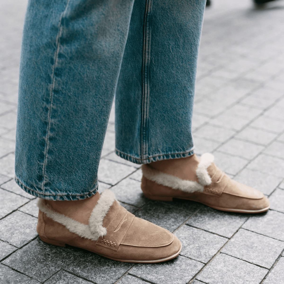 light brown suede
