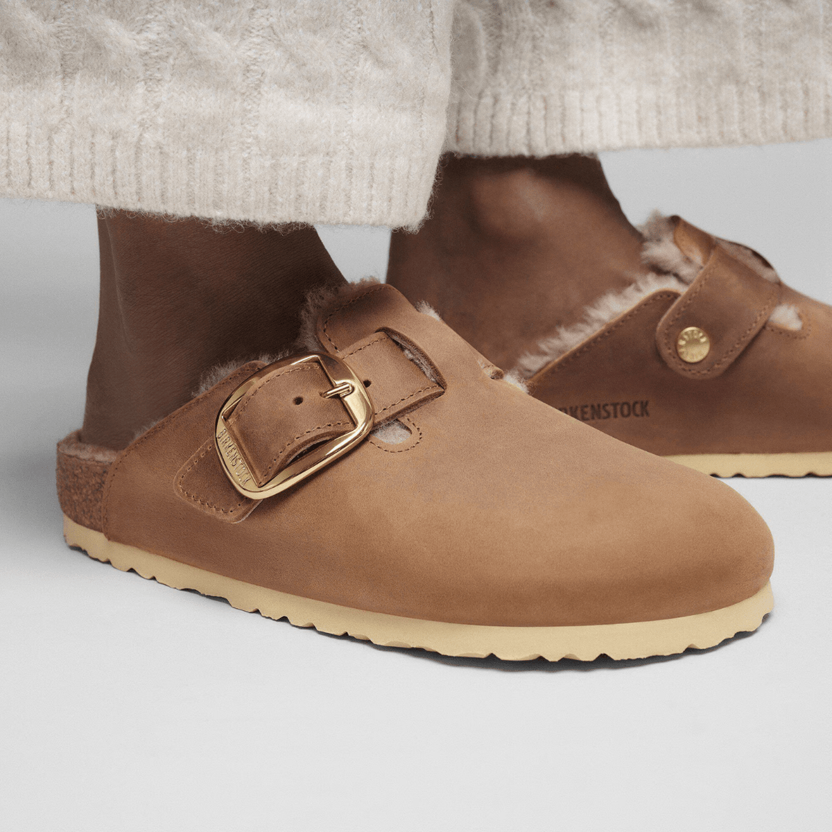Birkenstock Boston Big Buckle Shearling, cognac – view 6