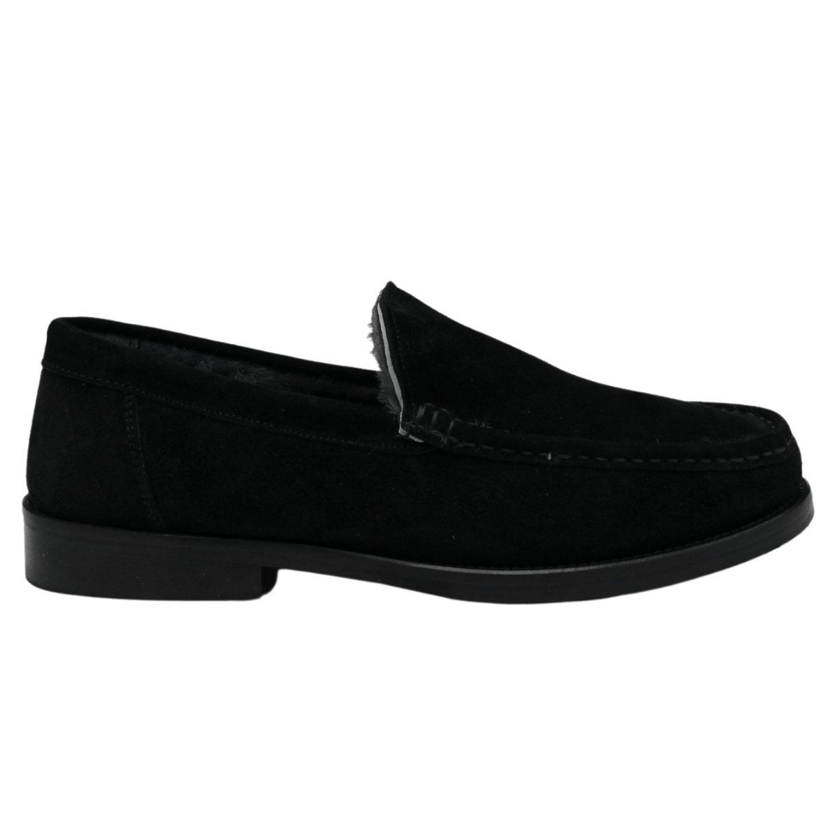 Letizia Ferrari OX03 Shearling Loafer, black suede