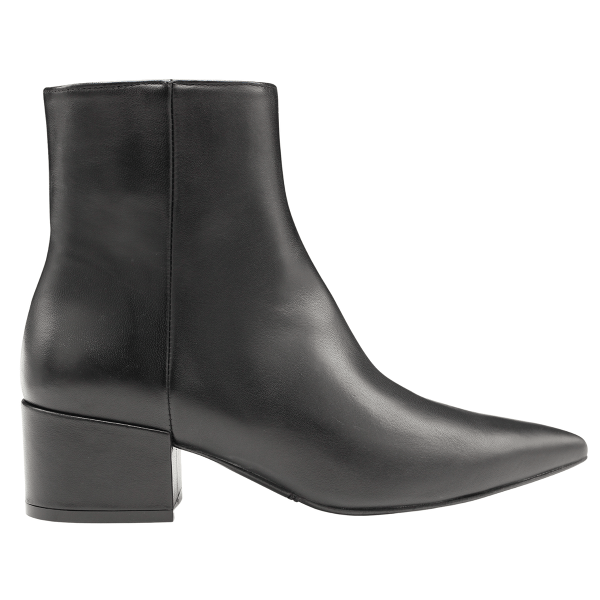 Mividia Fran Heeled Bootie, black leather