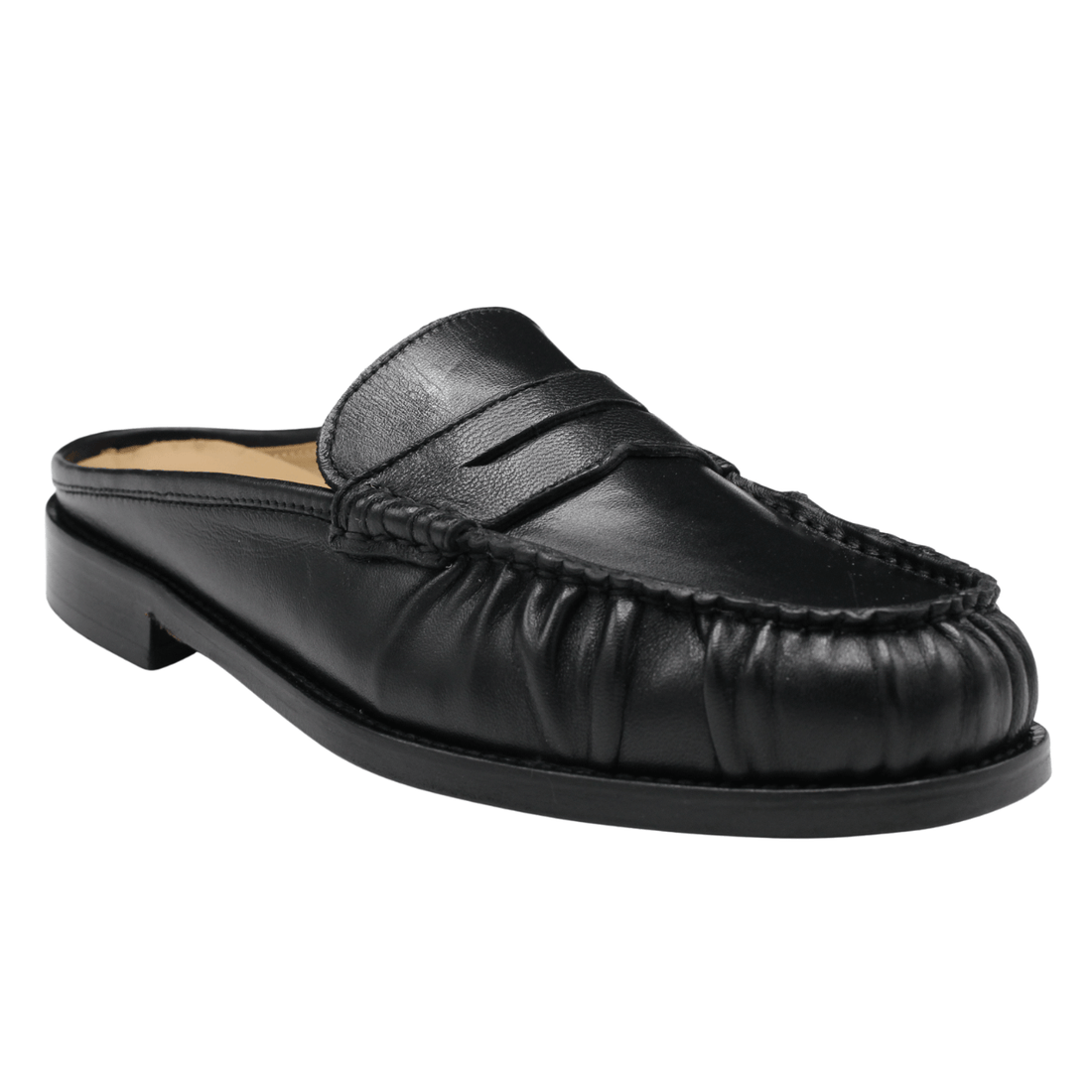 Pascucci 7992 Loafer Mule, Black Nappa – alternate view