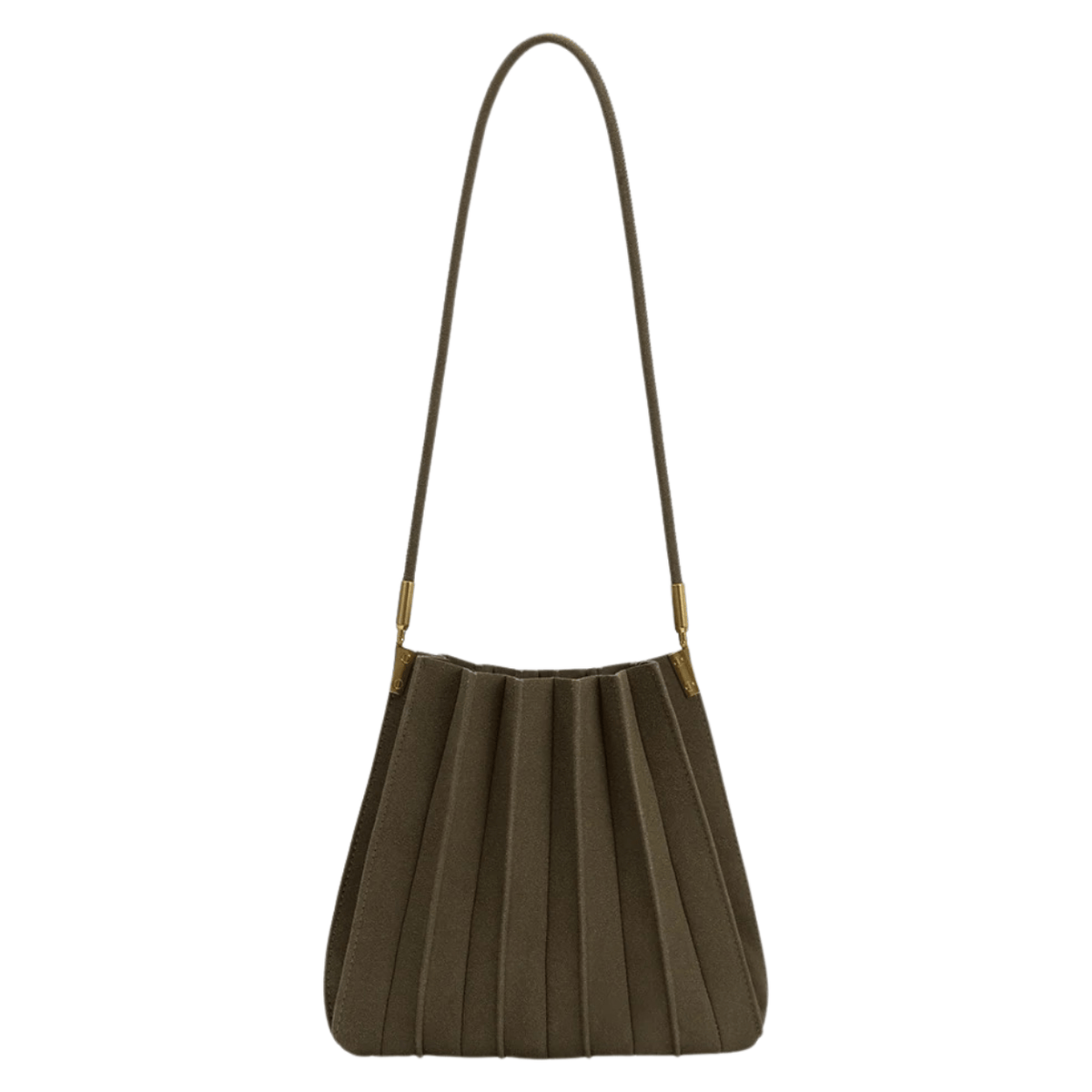 Melie Bianco Carrie Shoulder Bag, olive suede – view 2