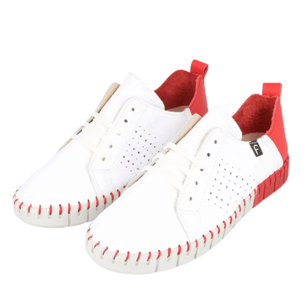 Fabiolas Sadie Sneaker, White/Red – view 12