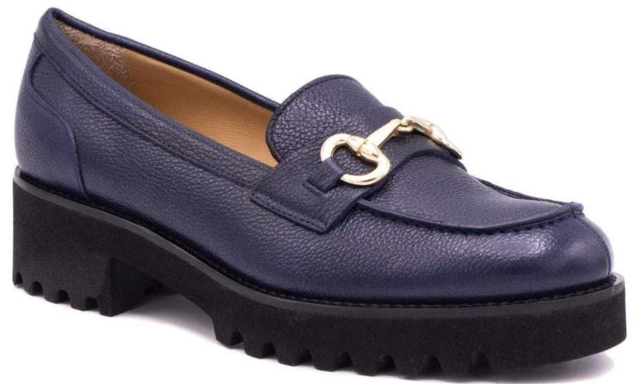 Pascucci 5307 Leather Loafer, Navy – view 3