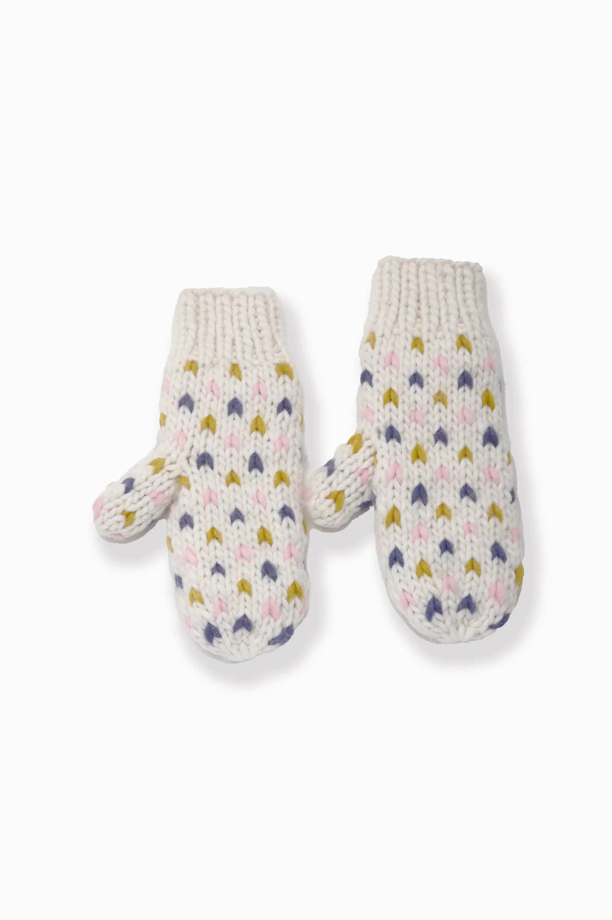 Hand-Knitted Multi Mini Heart Gloves