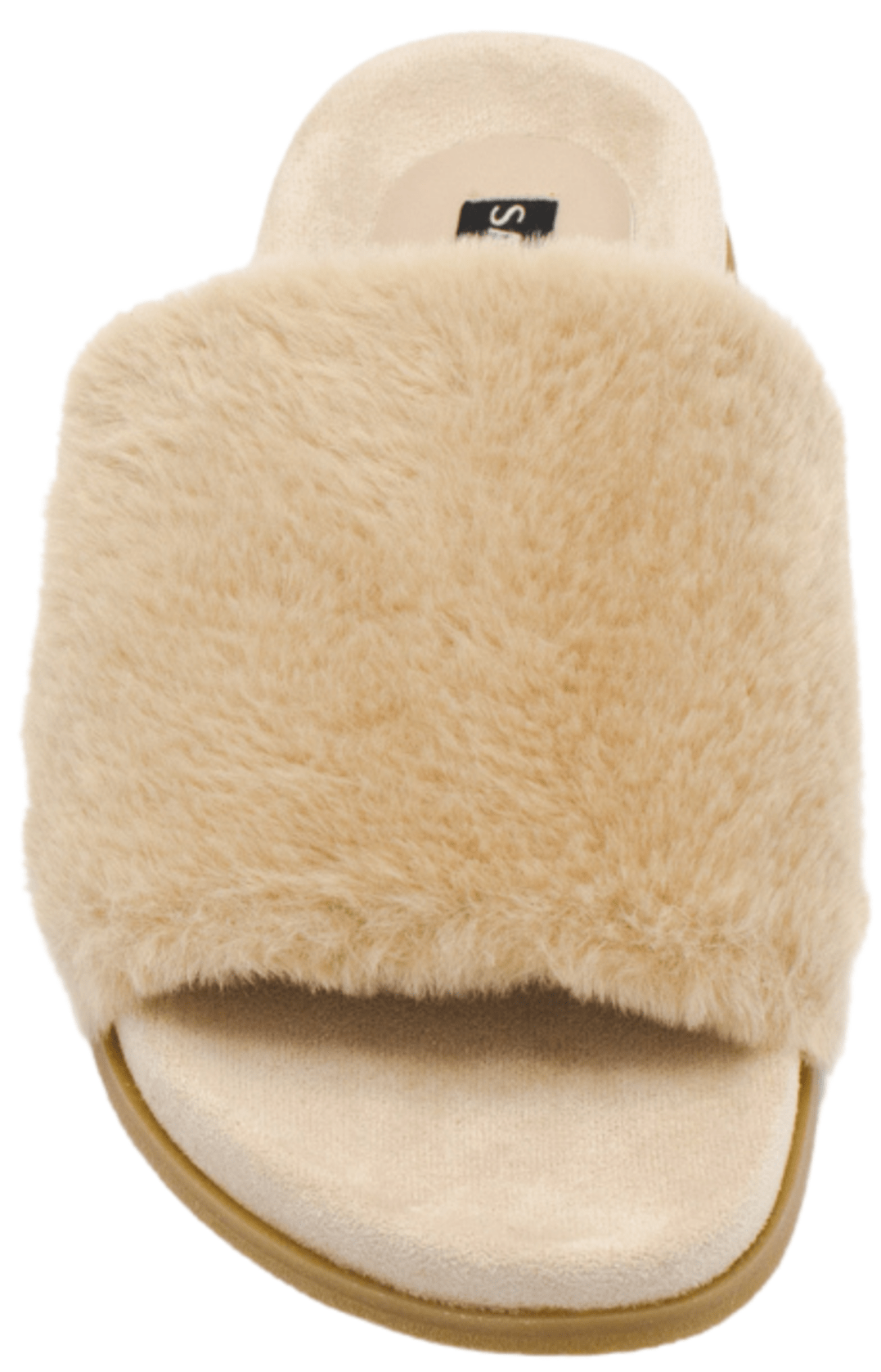 beige faux fur