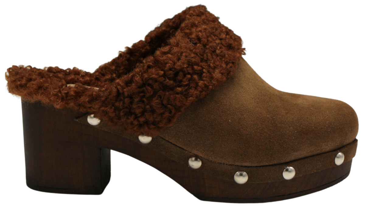Macarena Dalia 8 Shearling Clog, brown