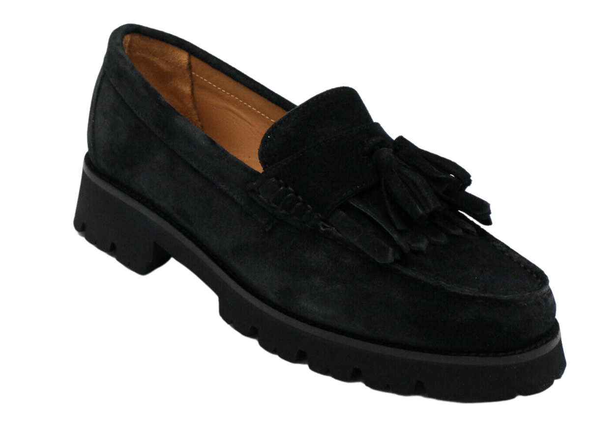 Pascucci 7975 Suede Loafer, black suede – view 5