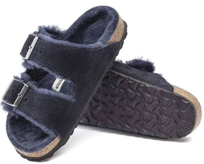 Birkenstock Arizona Shearling Suede Leather Sandals - Mink