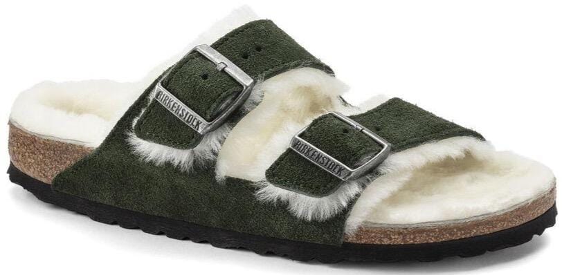 BIRKENSTOCK ARIZONA SHEARLING SANDALS COLOR BLACK