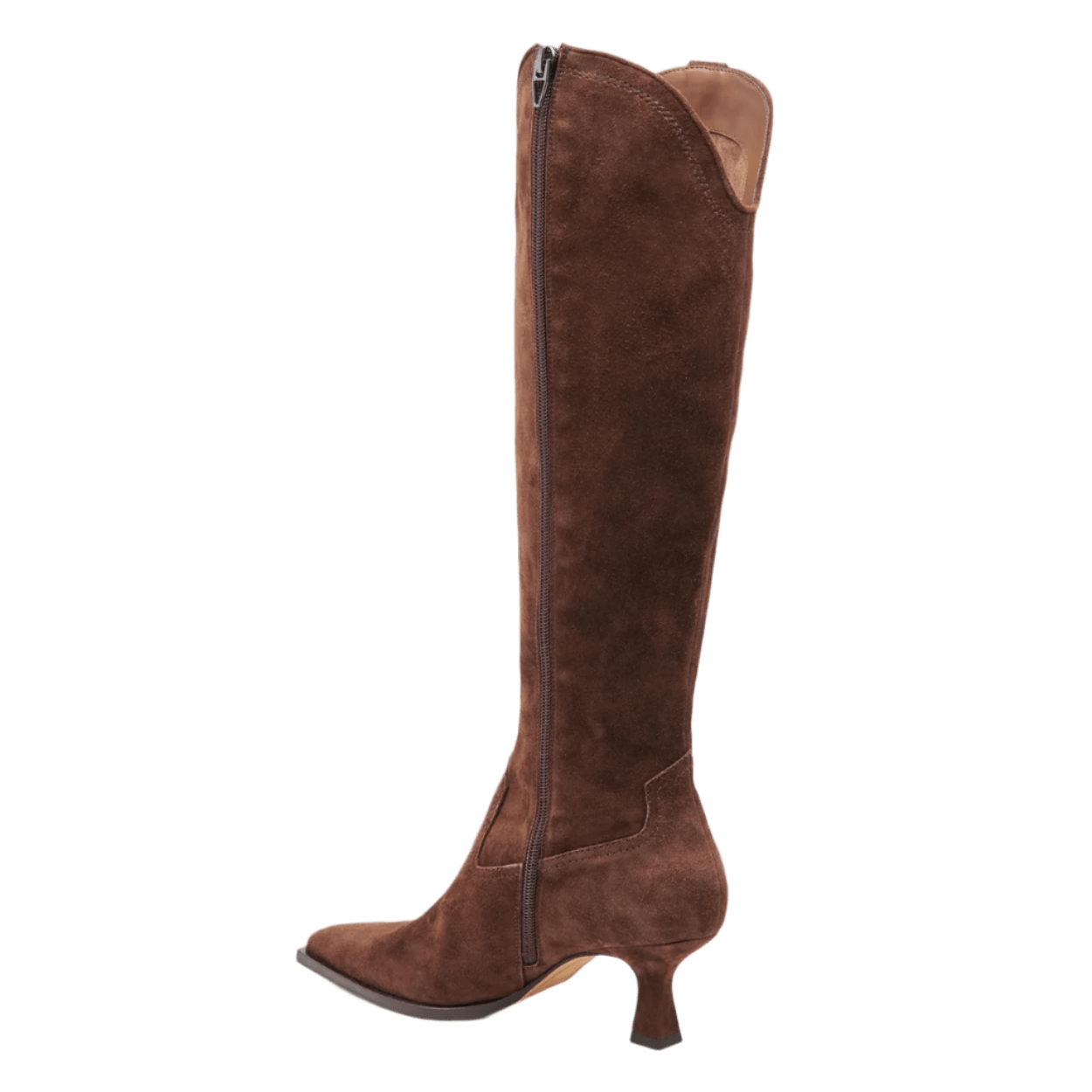 dark brown suede