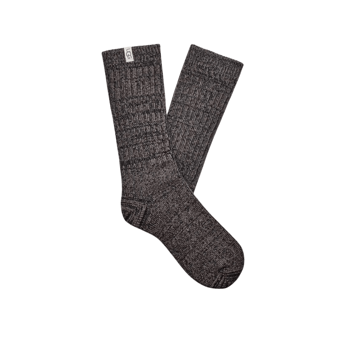 UGG Women's Rib Knit Slouchy Crew Sock, Grey/Black