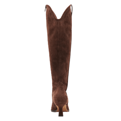 dark brown suede