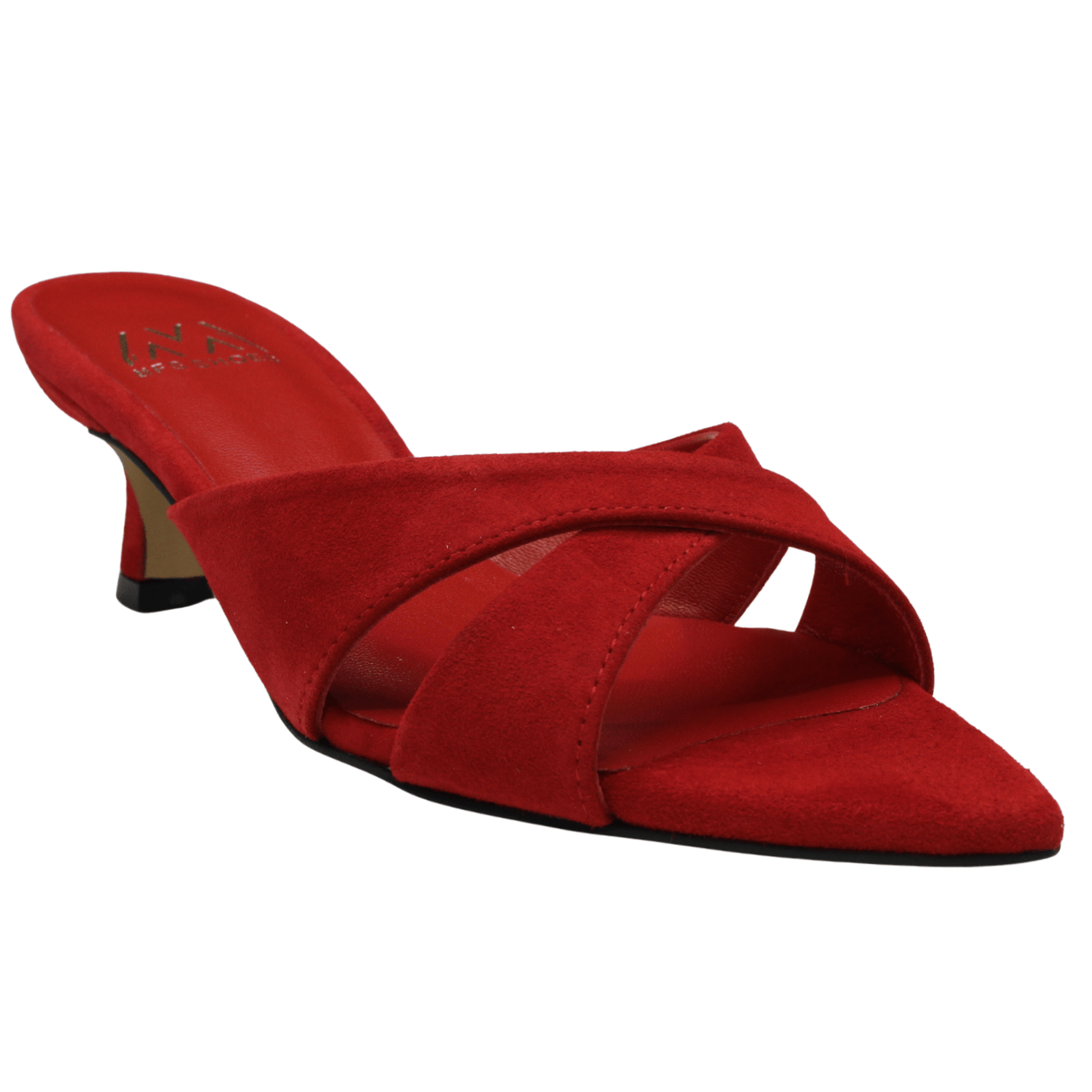 fire red suede
