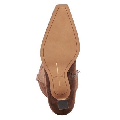 dark brown suede