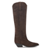 dark brown suede