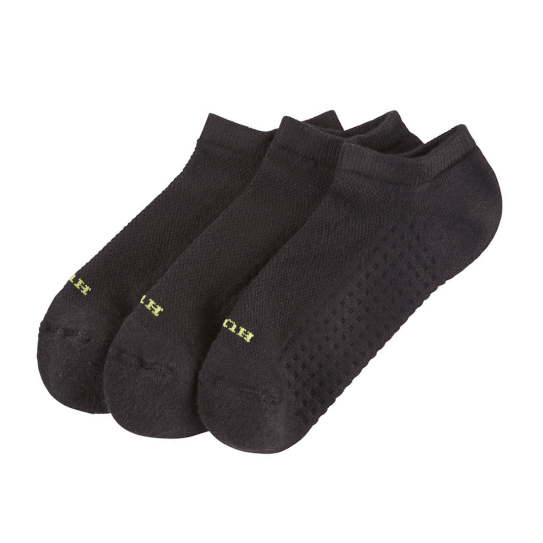 Hue Air Cushion No Show 3 Pack, Black