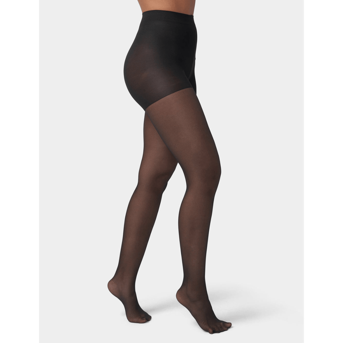 Hue So Silky Sheer Control Top Tights, black