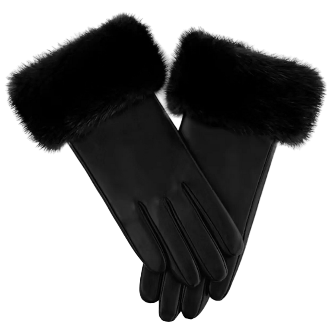 Mitchie's Matchings Mink Leather Gloves, black/black