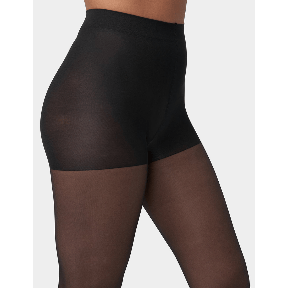 Hue So Silky Sheer Control Top Tights, Black – alternate view
