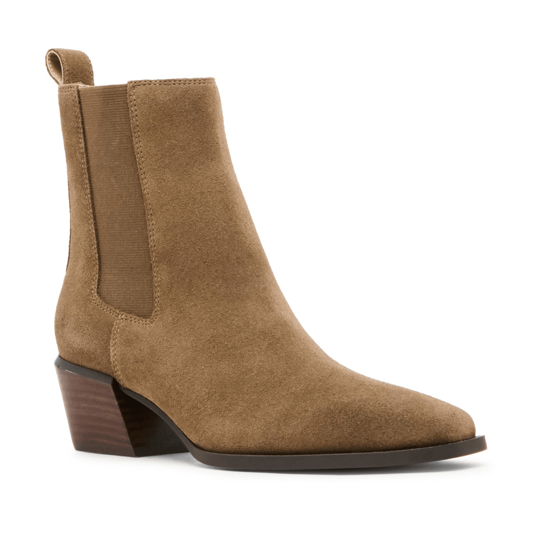 Blondo Dusi Heeled Bootie, Taupe Suede – alternate view