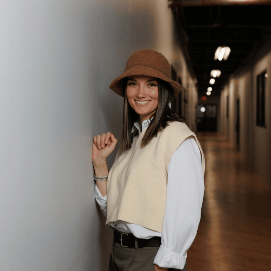 Shihreen Boucle Fedora, Camel – alternate view