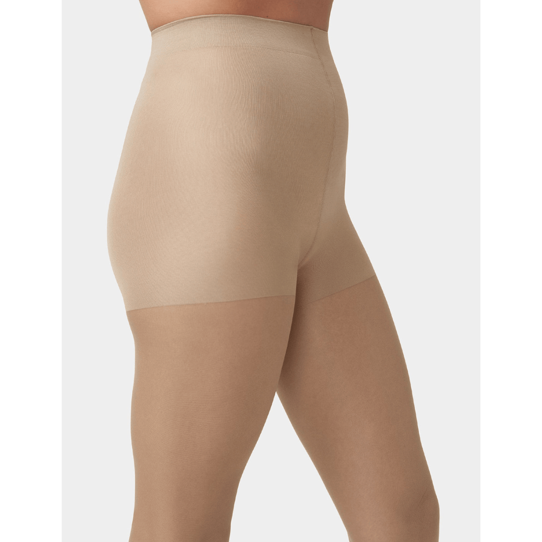 Hue So Silky Sheer Control Top Tights, Tan – alternate view