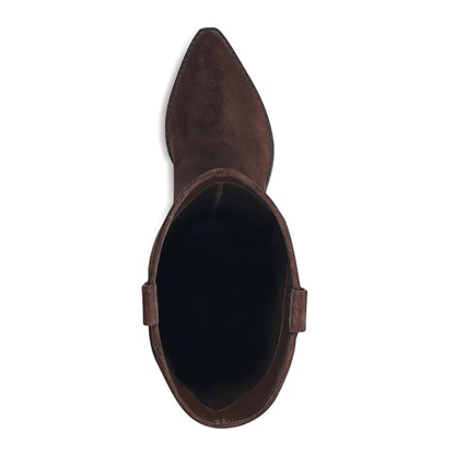 dark brown suede