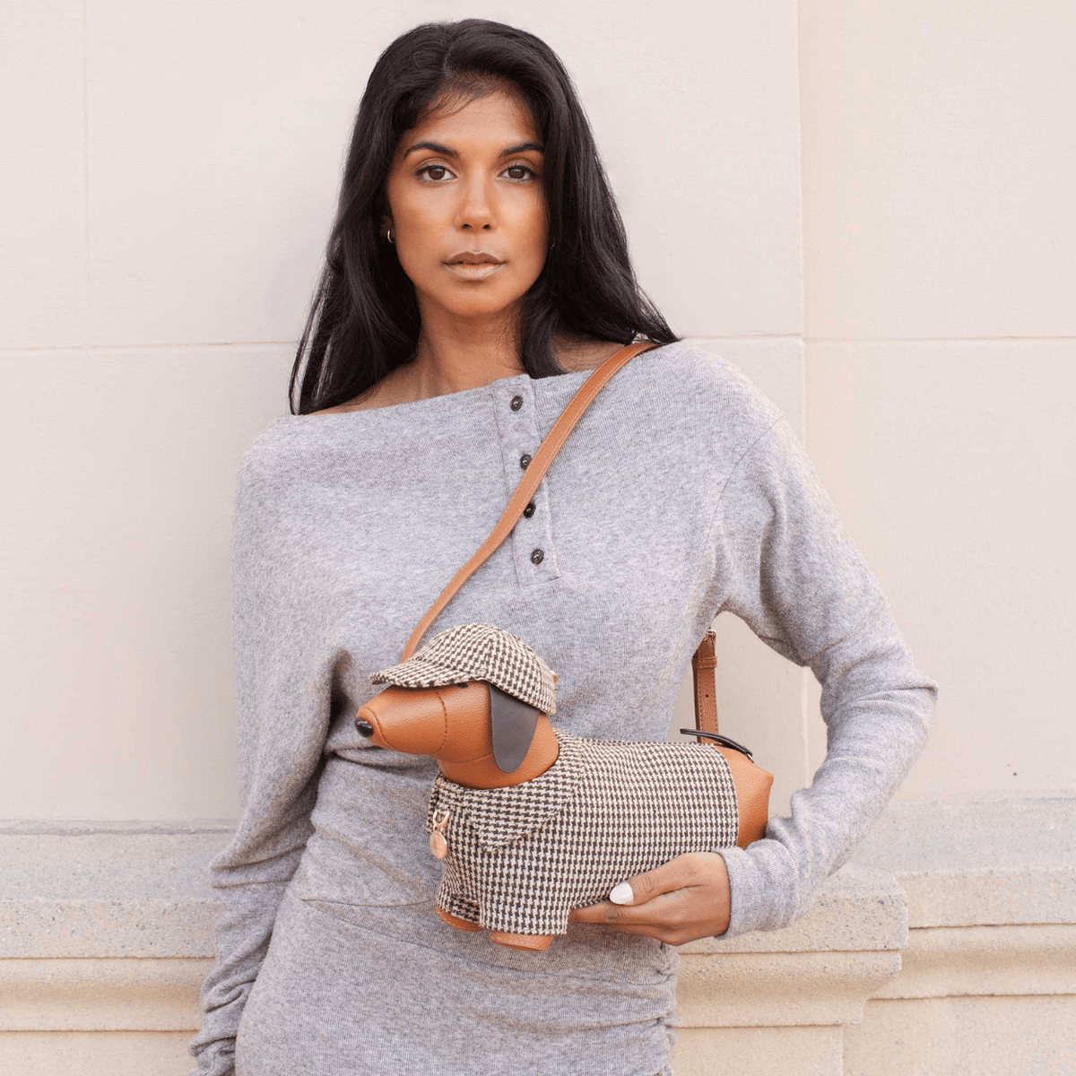 Melie Bianco Dog Houndstooth Crossbody, houndstooth – view 6